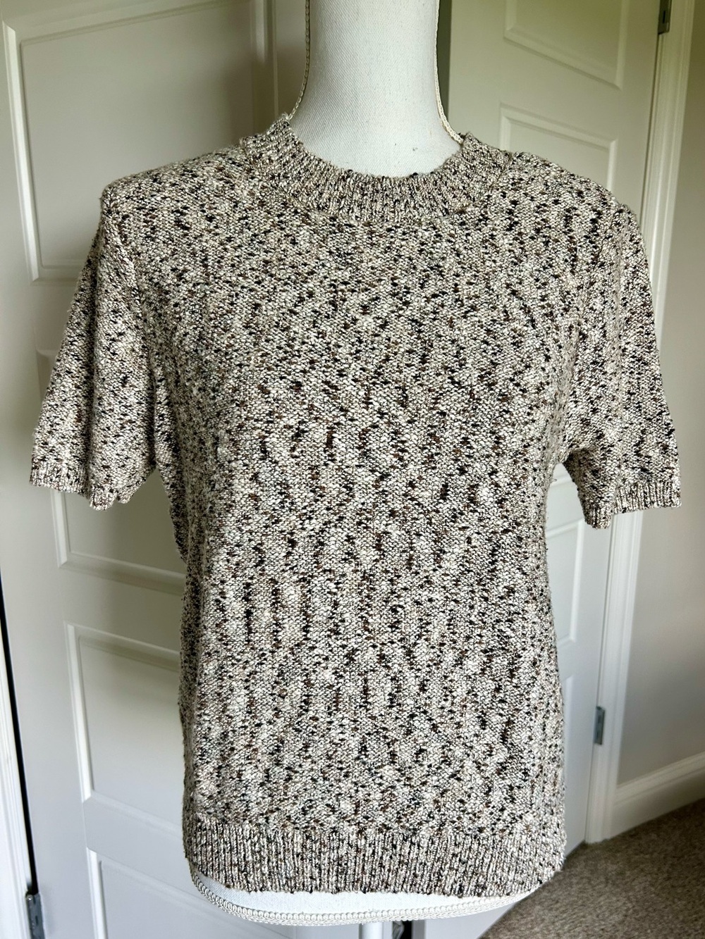 LOFT Short Sleeve Multi Knit Preppy Sweater Size M